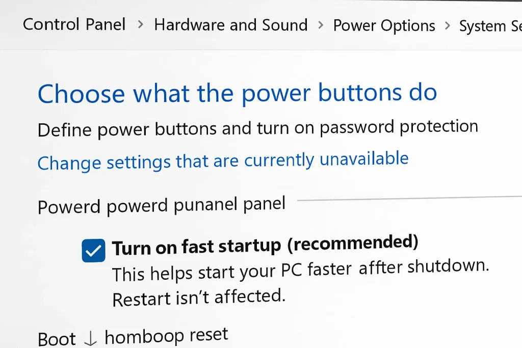 Fast Startup enabled in Windows 11 power settings